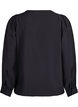 Bluse med V-hals og broderte bånd, Svart, Packshot image number 1