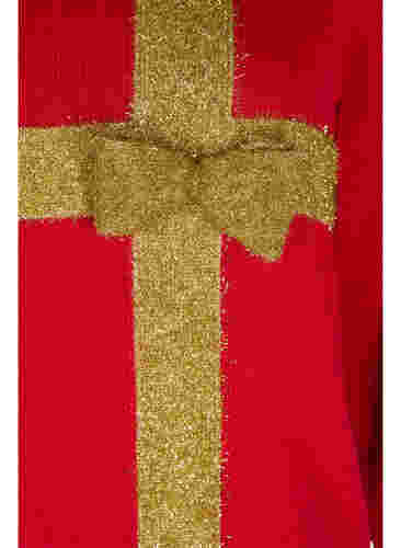 Julegenser med lurex, Red W/gold lurex, Packshot image number 3