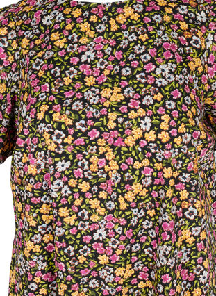Blomstrete kjole i økologisk bomull, Black Flower AOP, Packshot image number 2