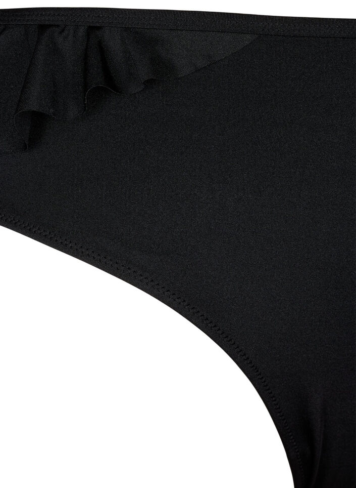 Bikinitruse med volanger, Svart, Packshot image number 2
