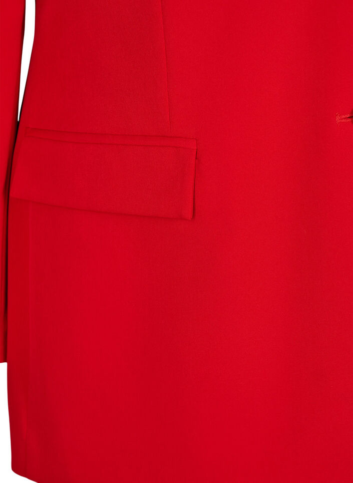 Klassisk blazer med knappelukking, Rød, Packshot image number 3