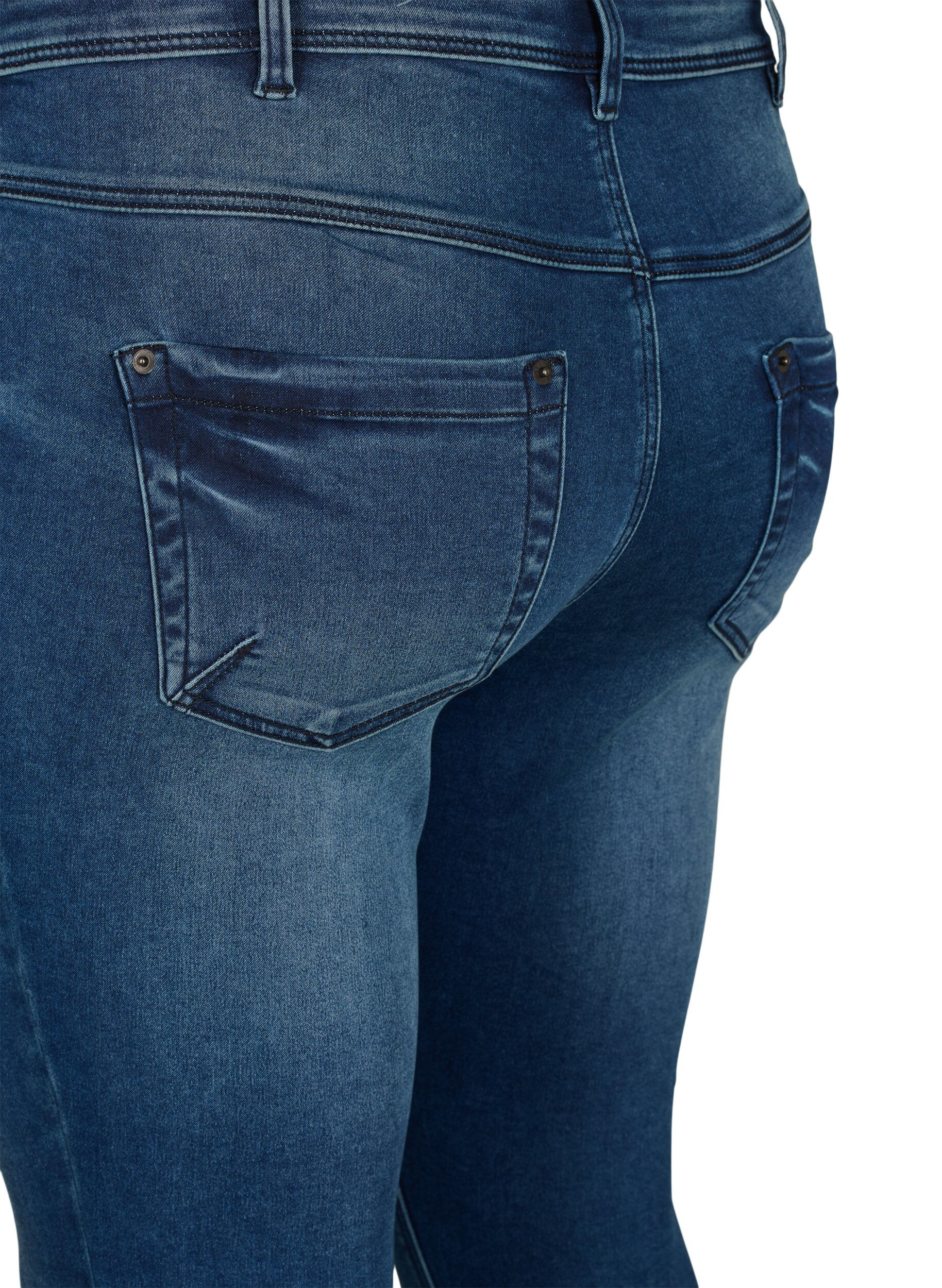 ZizziCropped Amy jeans med glidel&aring;s, Bl&aring;, Packshot image number 3
