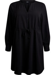Knelang kjole med knytebelte, Black