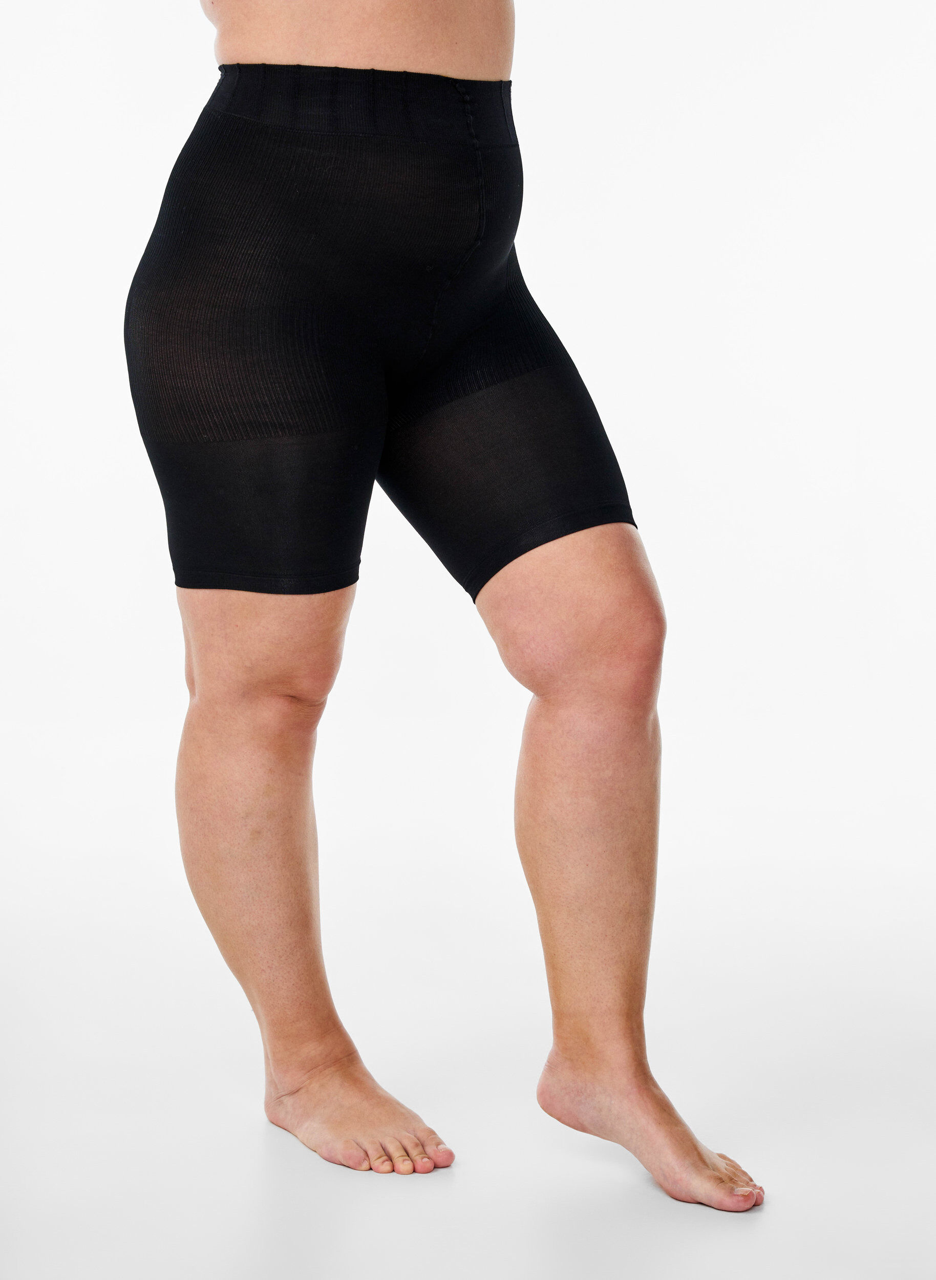Zizzi 2-pakning push-up shorts i 60 denier med shaping-effekt, Svart, Packshot image number 0