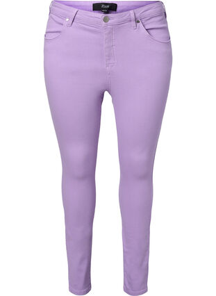 Amy jeans med høyt liv og super slim fit, Lavender, Packshot image number 0