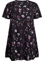 Kort kjole med blomstertrykk, Black Flower AOP
