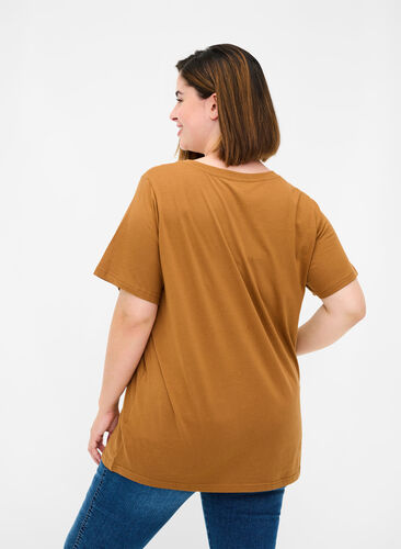 T-skjorte med trykk i organisk bomull, Rubber, Model image number 1