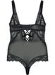 Bodystocking med blonder og snorer, Black, Packshot image number 1