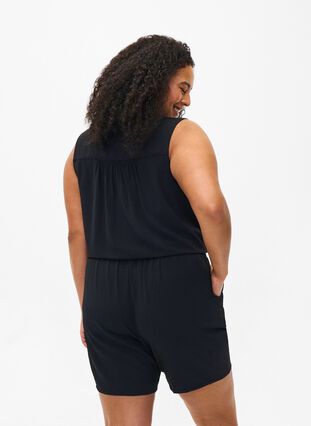 Shorts med lommer og elastisk linning, Black, Model image number 1