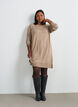 Kort strikkekjole med raglanermer og en midts&oslash;m, Beige, Model image number 1