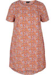 Mønstrete kjole med korte ermer, Orange Flower AOP