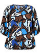 Viskose bluse med print og smock, Zafia AOP, Packshot image number 0
