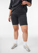 Tettsittende jersey shorts med vasket effekt, Svart, Model image number 3