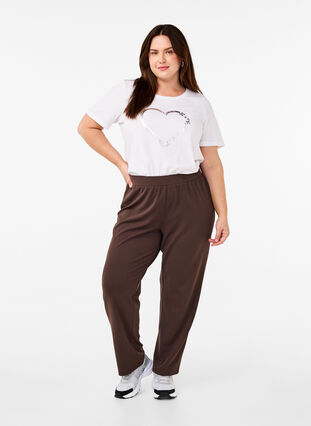 Zizzi FLASH - T-skjorte med motiv, B. W. Silver Heart, Model image number 2