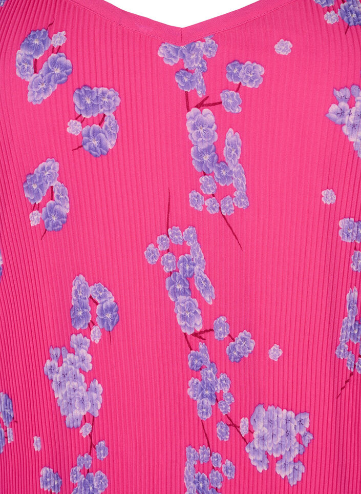 Ermel&oslash;s topp i pliss&eacute;, Beetroot Purple AOP, Packshot image number 2