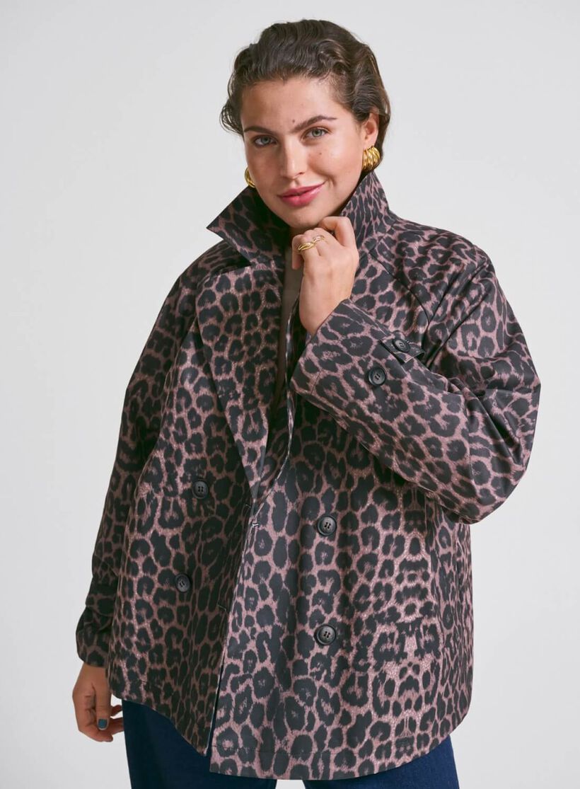 Kort leopardjakke, , Model