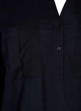 Tunika i bomull med 3/4-ermer, Black, Packshot image number 2