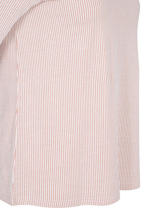 Stripete bluse med 3/4-ermer, Pecan Brown Stripe, Packshot image number 3