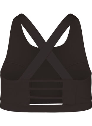 Sports-BH med ryggdetaljer, Black, Packshot image number 1