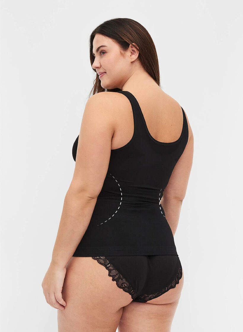 Shapewear topp med brede stropper, Svart, Model image number 1