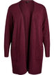 Ribbestrikket cardigan med lommer, M&oslash;rk Bordeaux, Packshot image number 0