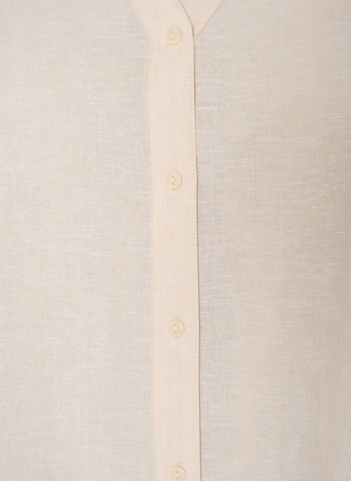 Lang skjorte i lin og viskose, Beige, Packshot image number 2