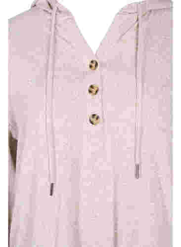 Melert bluse med hette, Natural Mel., Packshot image number 2