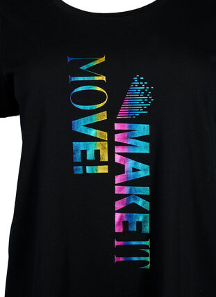 Trenings-t-skjorte med trykk, Black Make It Move, Packshot image number 2
