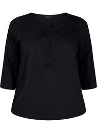 Bomullstopp med 3/4 ermer, Black