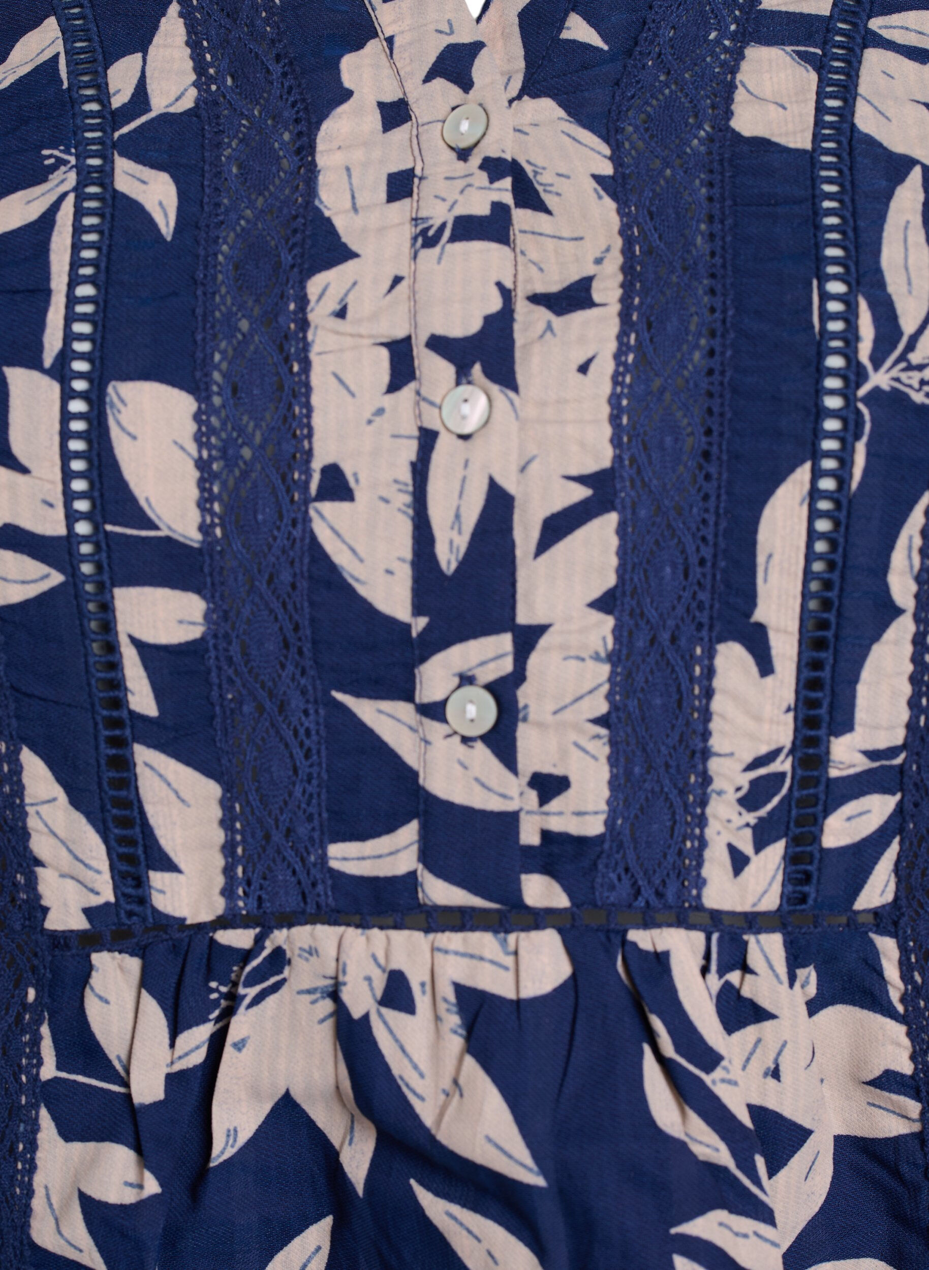 ZizziBluse med trykk og 1/2 ermer, Bl&aring;, Packshot image number 2