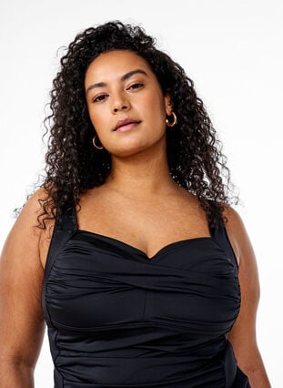 Zizzi Tankini med blonder, Svart, Model image number 2