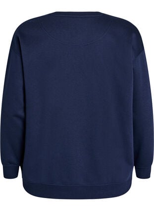 Zizzi Sporty sweatshirt med trykk, Night Sky, Packshot image number 1