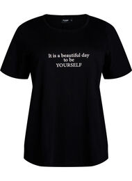 T-skjorte med trykk, Svart