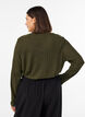 Jerseybluse med ribbestruktur og lange ermer, Gr&oslash;nn, Model image number 2