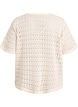 Kortermet bluse med hullbroderi, Beige, Packshot image number 1