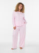Pyjamabukse i &oslash;kologisk bomull med hullbroderi, Rosa, Model image number 1