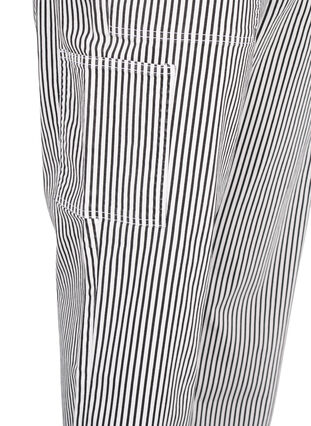 Stripete cargojeans med rett passform, Black White Stripe, Packshot image number 3