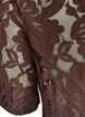 Bluse med blonder og korte ermer, Brun, Packshot image number 3