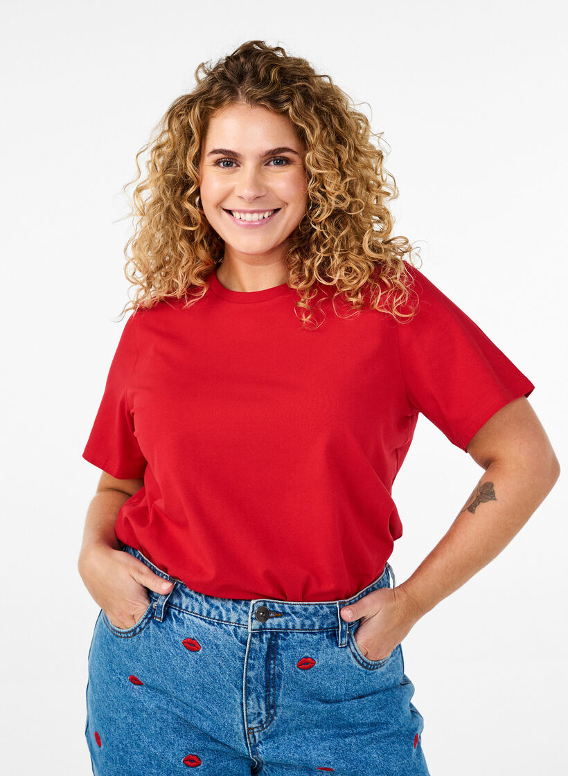 T-skjorte i økologisk bomull med rund hals, Salsa, Model image number 0