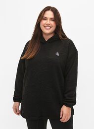 Sporty genser med hette, Black, Model