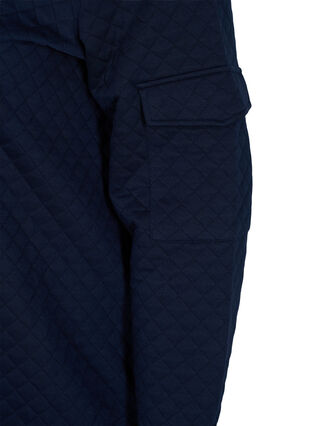 Quiltet genser med glidelås, Navy Blazer, Packshot image number 3