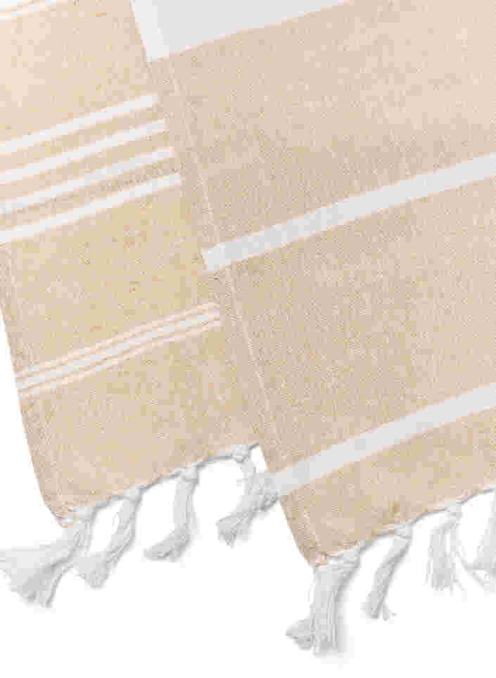 Håndkle med frynser, 2 stk., 2-Pack Beige, Packshot image number 2