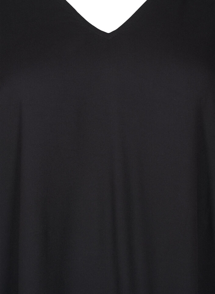 Strandkjole med skulderdetaljer av viskose, Svart, Packshot image number 2