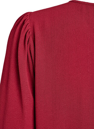 Zizzi Bluse med glitter, Mørk Bordeaux, Packshot image number 3