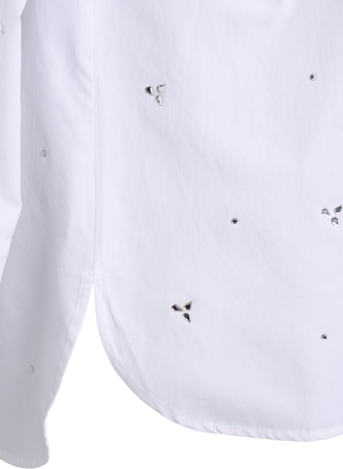Skjorte med rhinesteiner, Hvit, Packshot image number 3