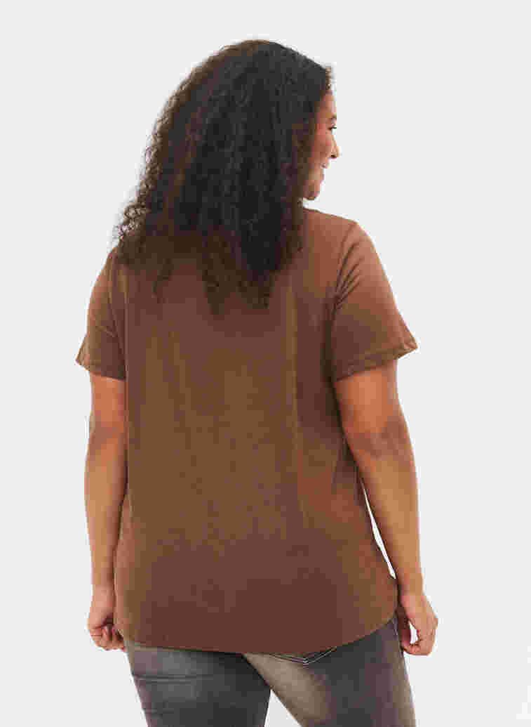 Kortermet T-skjorte med trykk, Chestnut BG, Model image number 1