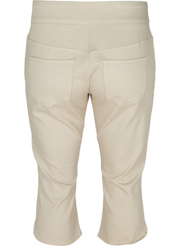 Tettsittende capribukser i bomullsmiks, Rainy Day, Packshot image number 1