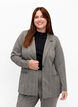 Rutete blazer med knappelukking, Beige Brown Check, Model image number 0