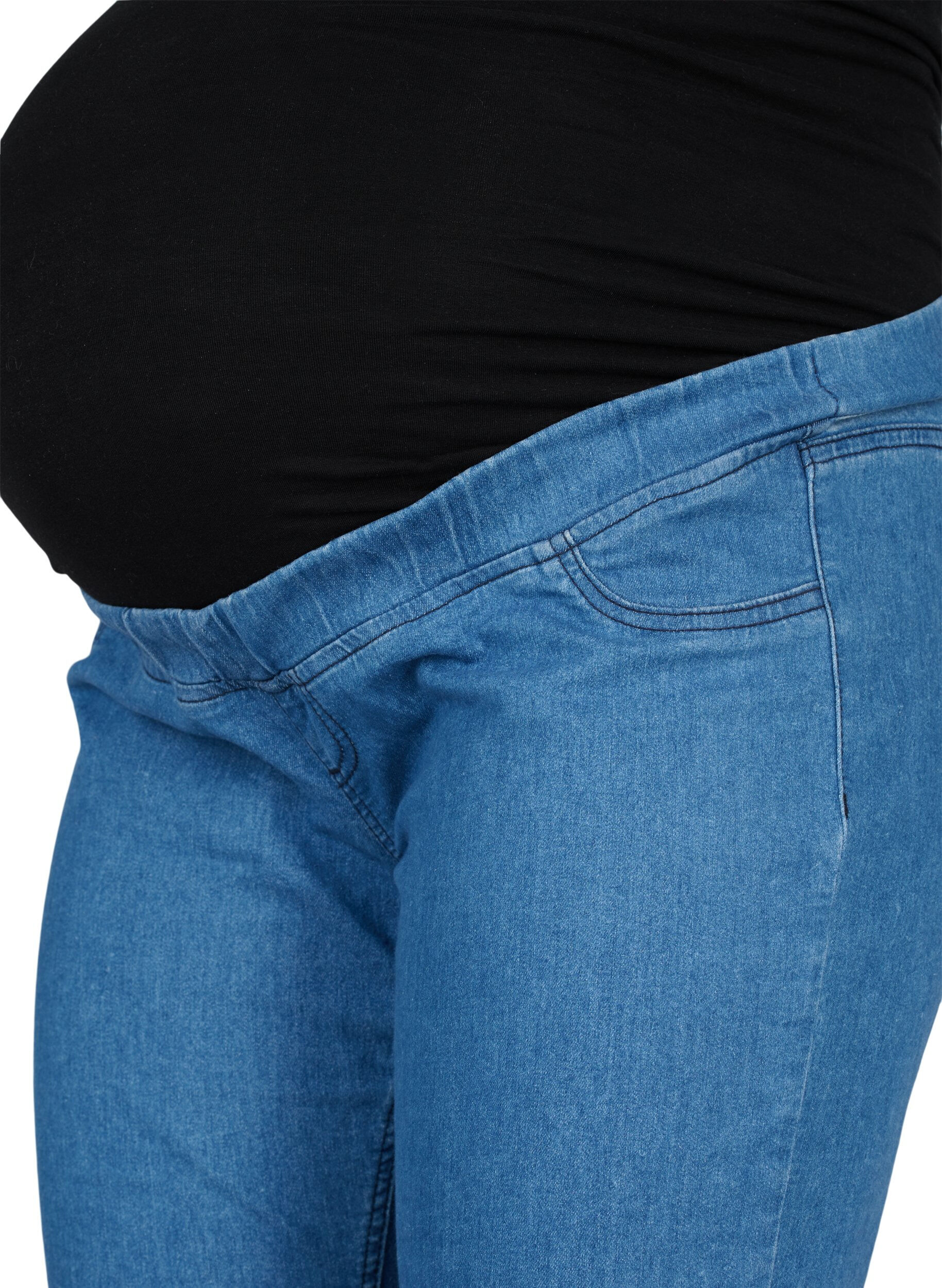 Zizzi Jeggings med baklommer til gravide, Blue denim, Packshot image number 2