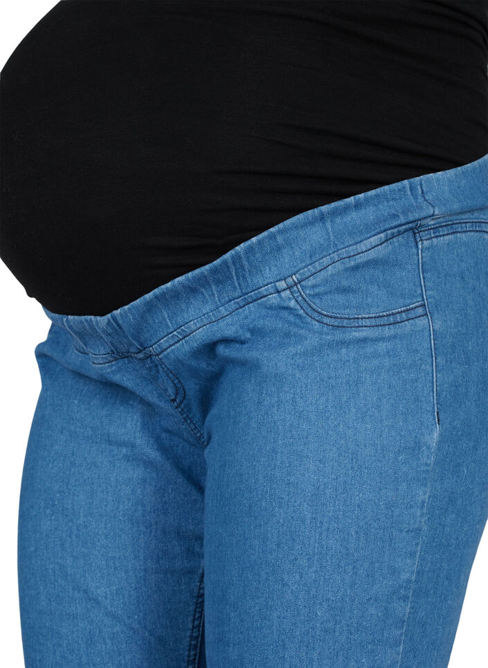 Jeggings med baklommer til gravide, Blue denim, Packshot image number 2